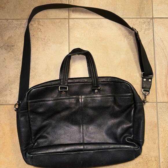 COACH Black Business 2 Way Double Pocket Brief Bag F70366 - Picture 1 of 9